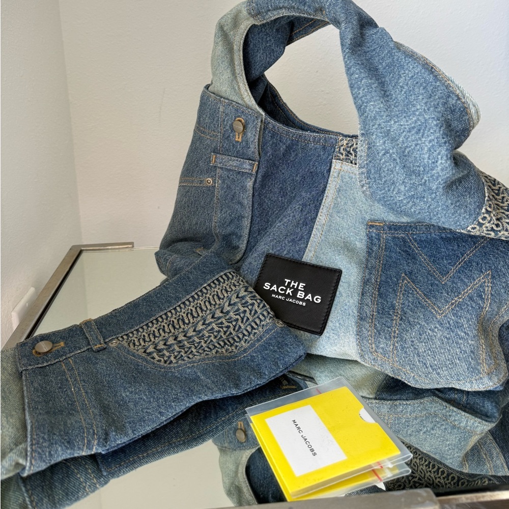 Marc Jacobs Patchwork Denim Sack bag Blue Multi-Panel Hobo $695 - Picture 10 of 12